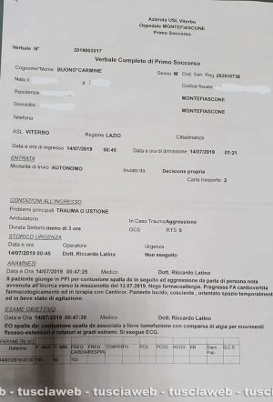 Il referto di Carmine Buono