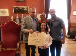 Attestato di merito sportivo alla giovanissima campionessa italiana Elena Bonelli