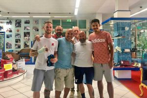 André Anderson e Manuel Lazzari con lo staff dell'ortopedia Giuliani