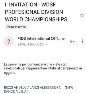 La convocazione ai mondiali di danza sportiva per Buzzi e Lanzi