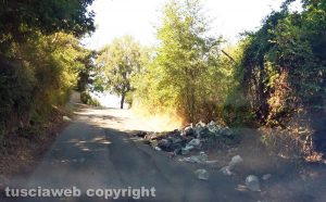 Viterbo - Rifiuti in strada Caselle