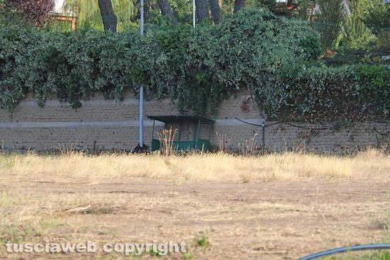 Viterbo - Il campo sportivo comunale all'Ellera nell'abbandono
