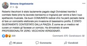 Ovindoli - Il sindaco Simone Angelosante attacca Roberto VecchioniOvindoli - Il sindaco Simone Angelosante attacca Roberto Vecchioni