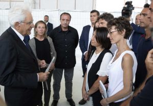 Genova - Il presidente della Repubblica, alla cerimonia, incontra i famigliari delle vittime del crollo del ponte Moranti 