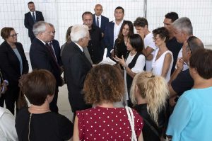 Genova - Il presidente della Repubblica, alla cerimonia, incontra i famigliari delle vittime del crollo del ponte Moranti 