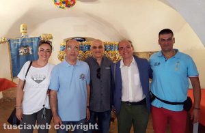 Sassari - Barbara Bastianini e Fabrizio Viti in visita al gremio dei Muratori con Raimondo Rizzu (a destra)