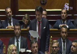 Roma - Il discorso di Conte in Senato