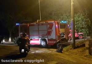 Bagnaia - Il crollo del muro di cinta di Villa Lante - L'intervento dei vigili del fuoco