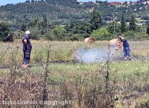 Montefiascone - Incendio di sterpaglie nella valle del lago
