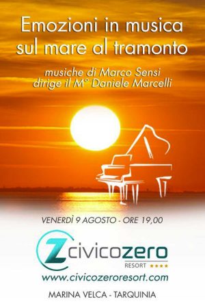 Emozioni in musica sul mare al tramonto
