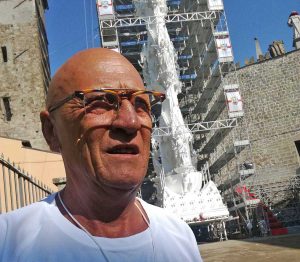 Nuccio Chiossi prima della partenza di Gloria