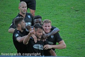 Sport - Calcio - Viterbese - L'esultanza dopo il gol di Michele Volpe