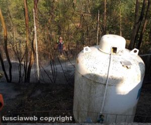 Roccaivecce - Campi in fiamme, il fuoco lambisce due serbatoi di gas e una casa