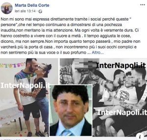Il post di Marta Della Corte, figlia della vittima Franco Della Corte