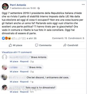 Vasanello - Il sindaco Porri dileggia e attacca il presidente della repubblica Sergio Mattarella