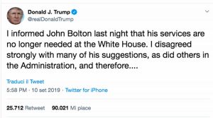Il Tweet di Donald Trump