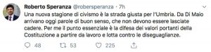 Il Tweet di Roberto Speranza sul 'patto civico' proposto da Di Maio