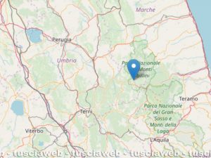 Sciame di scossa di terremoto a Norcia