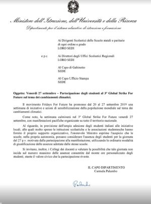 La circolare del ministro dell'istruzione Lorenzo Fioramonti