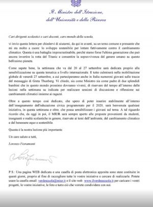 La circolare del ministro dell'istruzione Lorenzo Fioramonti