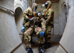 Santa Marinella - Squadra di soccorso in ambiente contaminato