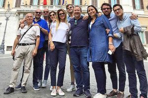 Roma - Consiglieri comunali FdI e Lega alla manifestazione contro il Conte 2