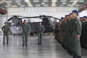 Il Comandante dell'Aves passa in rassegna allo schieramento