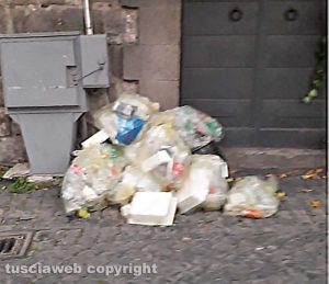 Viterbo - Rifiuti a piazza San Carluccio