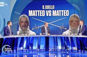 Matteo Salvini e Matteo Renzi a Porta a Porta