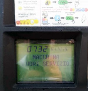 Orte - Parcometro fuori servizio a Molegnano