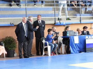 Fabrica di Roma - Gara internazionale di judo - Il presidente Maccaro e la giuria