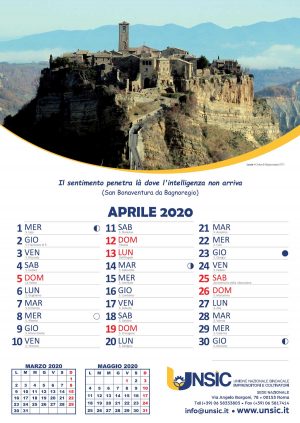 Civita di Bagnoregio nel calendario Unsic