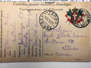 Lettera spedita dalla zona di guerra nel 1916 al sindaco Savini