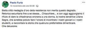 Il post del segretario regionale del Pd Paolo Furia sulla cittadinanza a Ezio Greggio