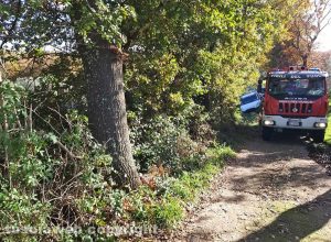 Montefiascone - Camion della nettezza urbana fuori strada
