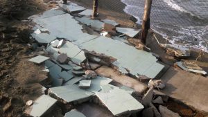 Tarquinia - La situazione della spiaggia di fronte   l'ex base Cale