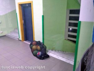 Orte - Crolla il controsoffitto della palestra della scuola elementare