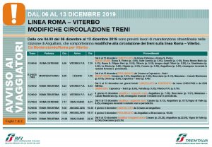 Lavori sulla Roma-Viterbo (Fl3) - Modifiche alla circolazione dei treni - Clicca per ingrandire