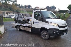 Montefiascone - Auto in fiamme