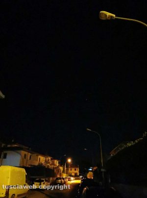 L'illuminazione in via Santa Giacinta Marescotti