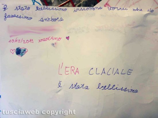Viterbo - Un disegno di un bambino che ha visitato l'Era glaciale
