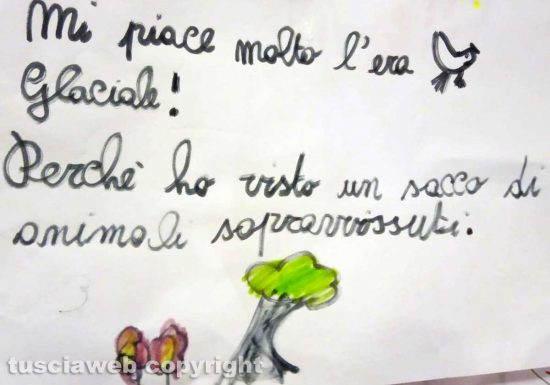 Viterbo - Un disegno di un bambino che ha visitato l'Era glaciale