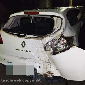 Incidente a Monte Romano - Una delle macchine coinvolte
