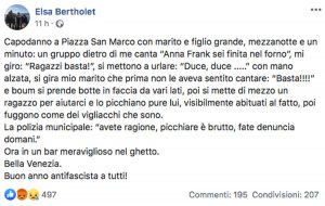 Il post di Elsa Bertholet, moglie del deputato Arturo Scotto
