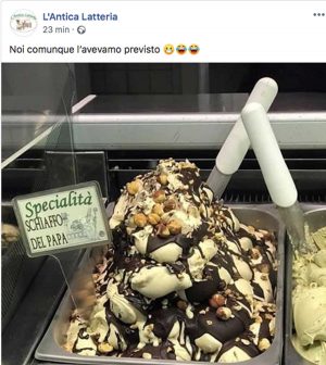 Il post pubblicato sulla pagina dell'Antica Latteria