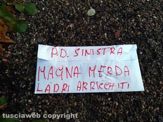 Montefiascone - Le lettere anonime con insulti indirizzate al Pd e alla sinistra 