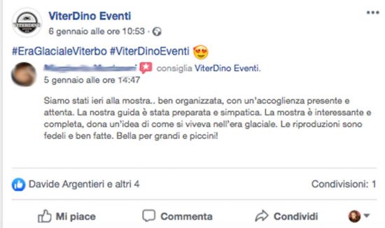 Viterbo - Alcuni commenti rilasciati su Faceboook in merito a L'Era glaciale