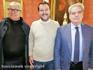 Viterbo - Matteo Salvini con Uberto Fusco e Giovanni Arena