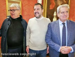 Viterbo - Matteo Salvini con Uberto Fusco e Giovanni Arena