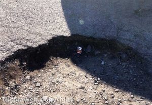 Viterbo - Buche al parcheggio delle Pietrare